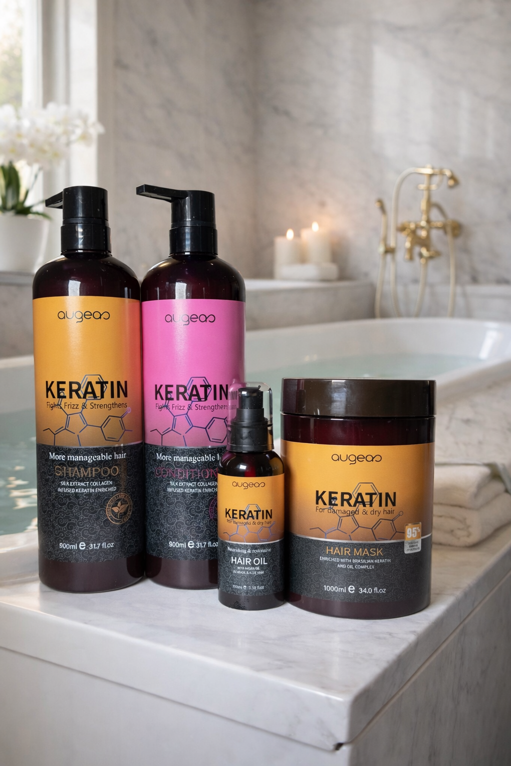 Set complet cu keratină pentru îngrijirea și repararea părului