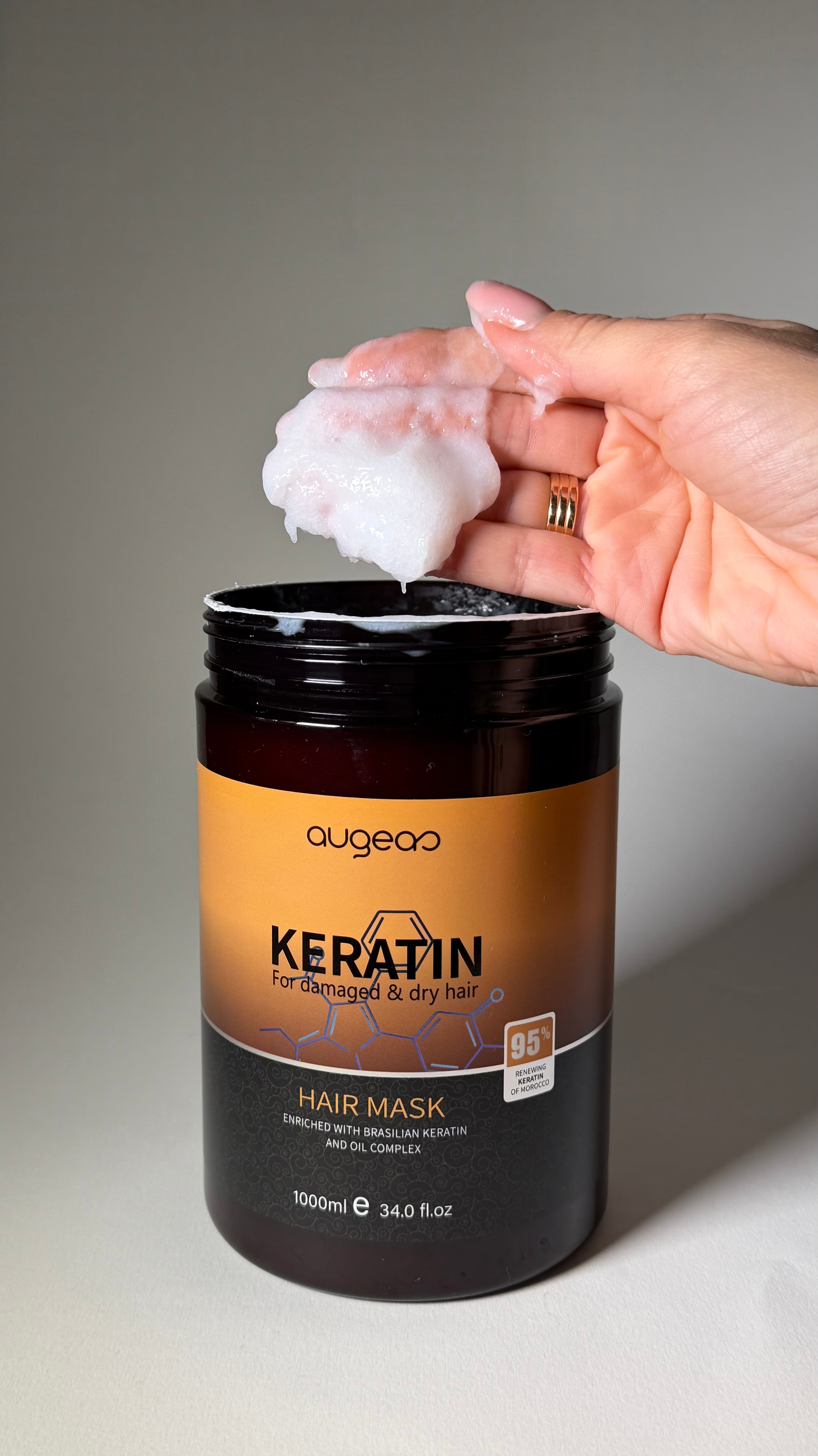 Mască pentru păr cu keratină Augeas – reparare intensivă și hidratare profundă - 1000ml