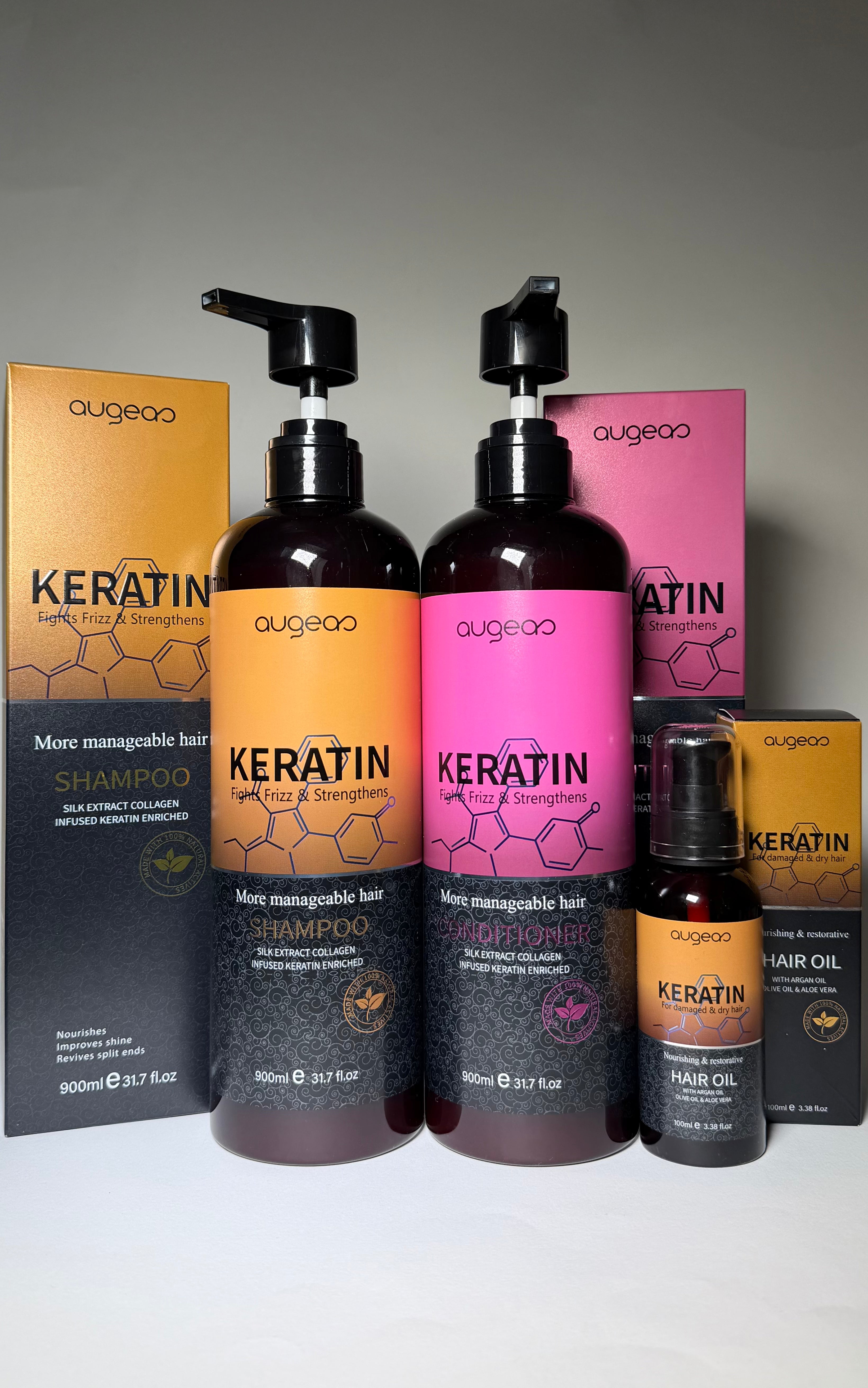 Set profesional cu keratină pentru îngrijirea completă a părului