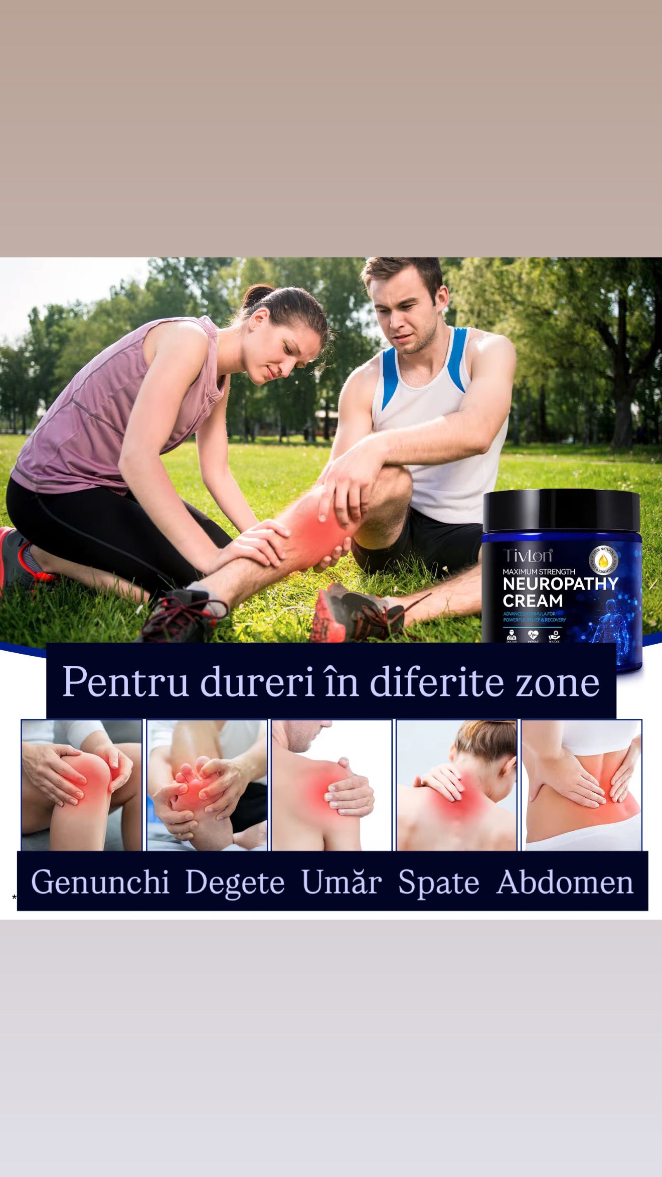 Cremă TIVLON pentru neuropatie și dureri musculare – 120 g
